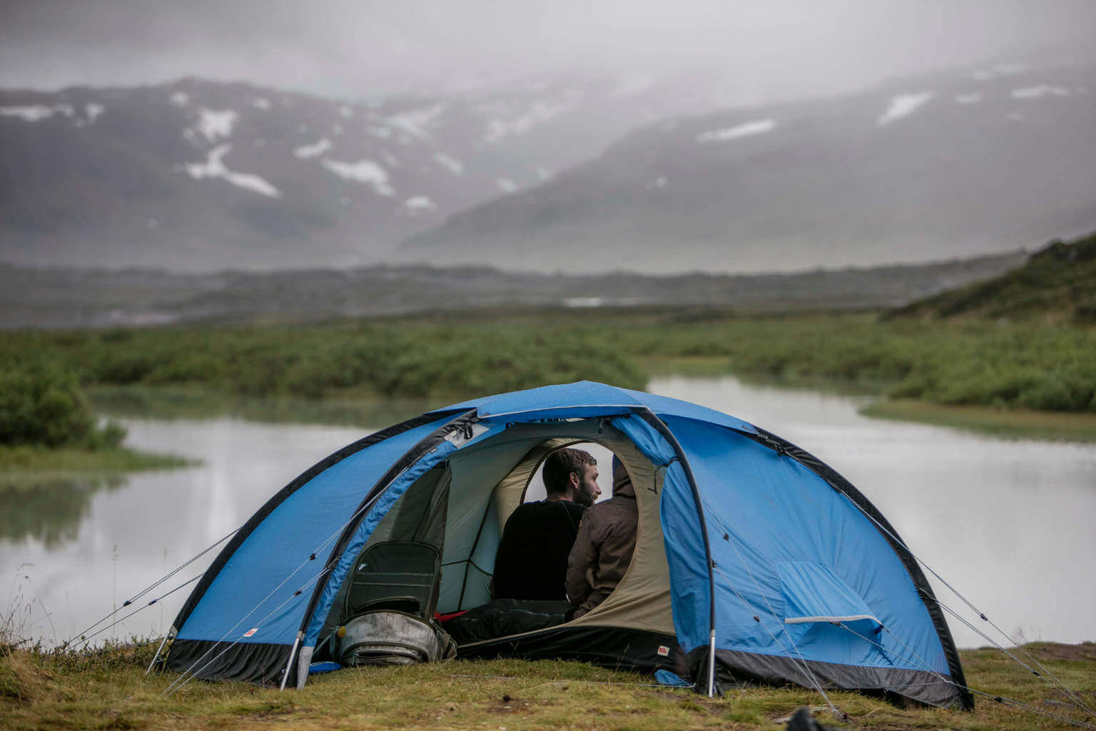 Camping by a lake, fjällräven tents, fjallraven tents