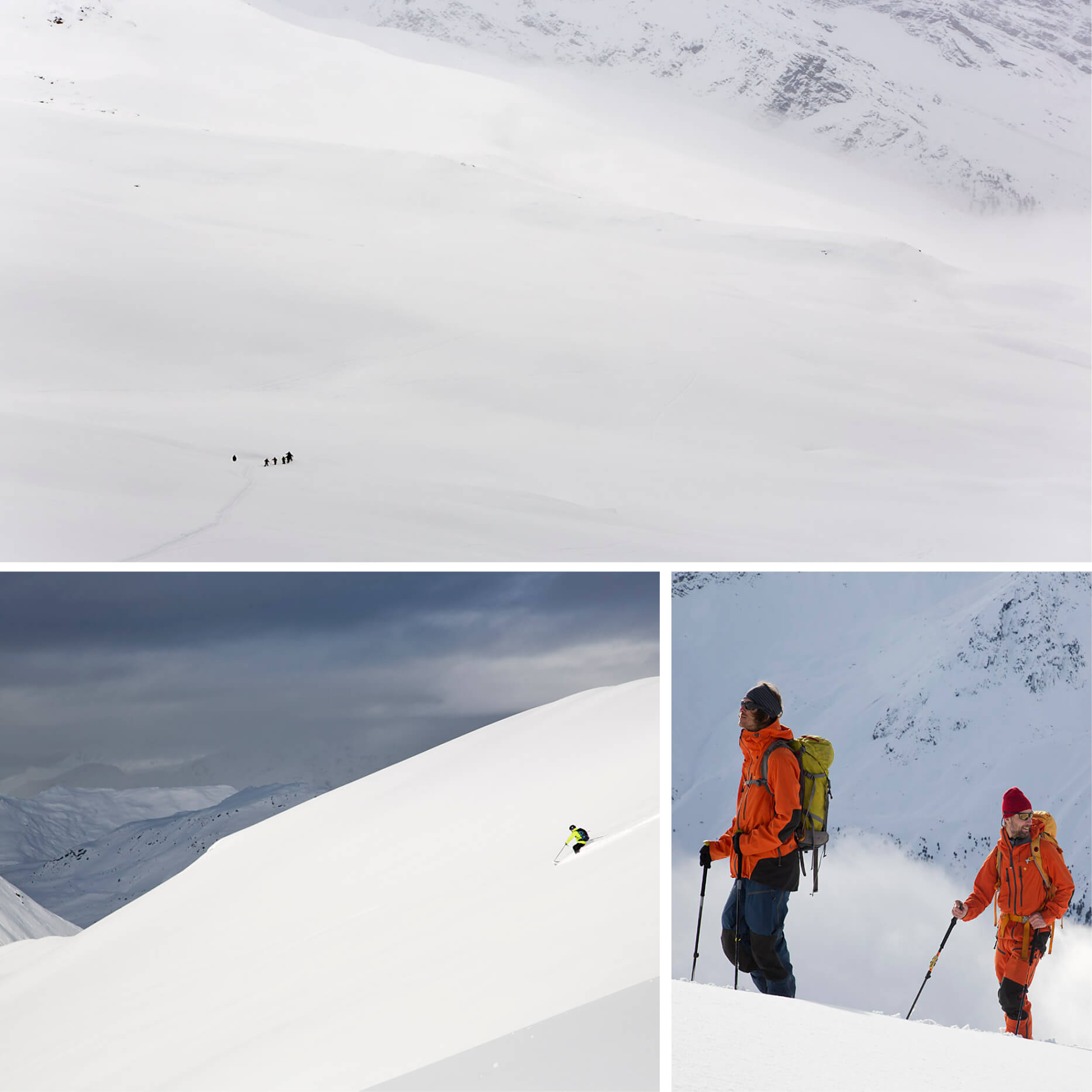 Skiing, mountains, mountain guides
