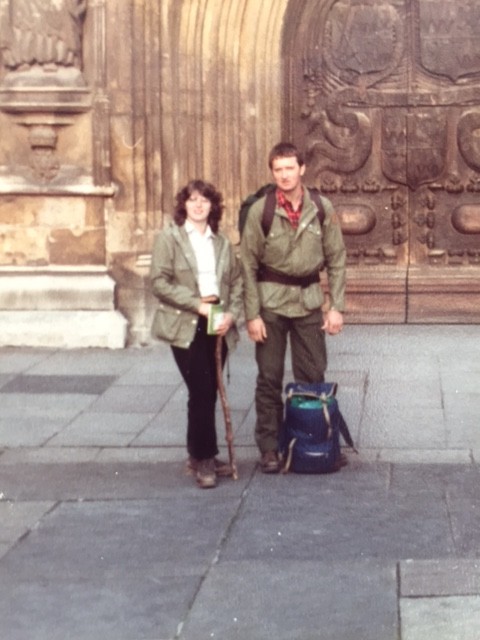 Martin Shelley, outside Bath Abbey after completing the UK's Cotswolds Way in 1981, complete with his Greenland Jacket and Fjällräven backpack.