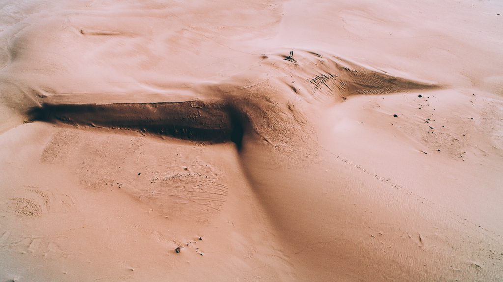 Aerial view of sand dunes, photo by Tobias Hägg