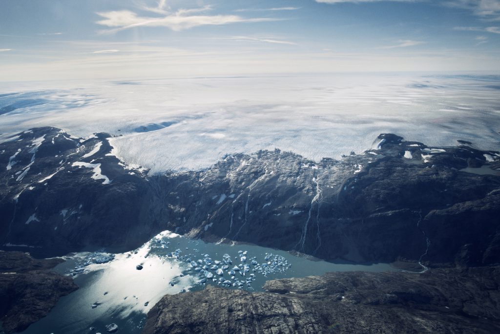 View over Greenland glacier