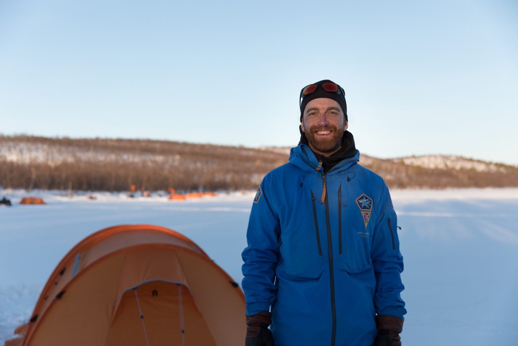 Joel at Fjällräven Polar, 2018. Image @dansmoe. Fjällräven tents, polar endurance 3.