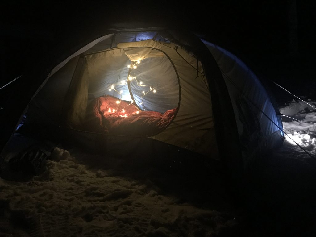 Christmas Eve spent in a fjällräven tent, winter camping