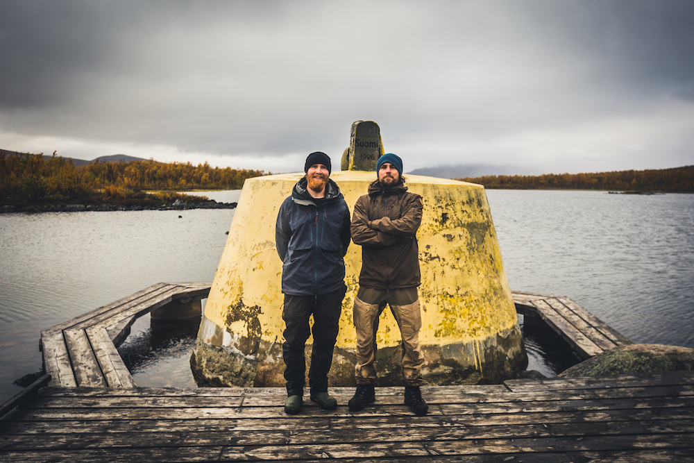 Martin Olson and Martin Andersson at  the final destination, Treriksröset