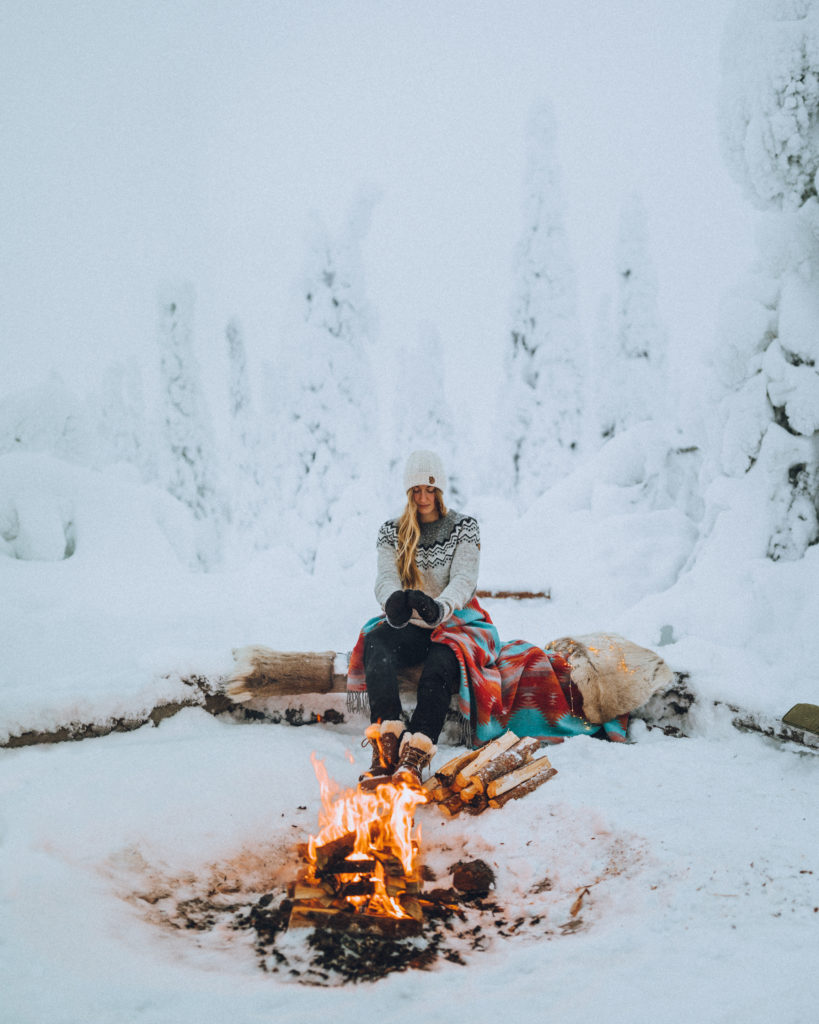 Campfire in the winter