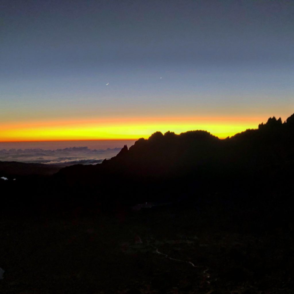 Sunset over Mount Kenya National Park