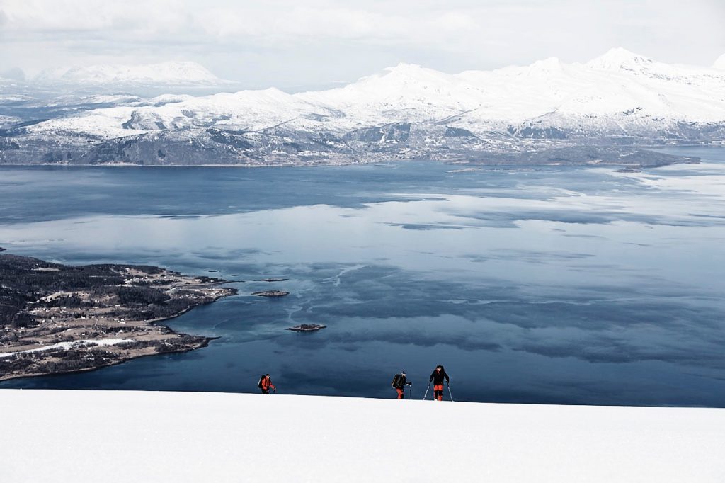 Skiers in Narvik, Norway