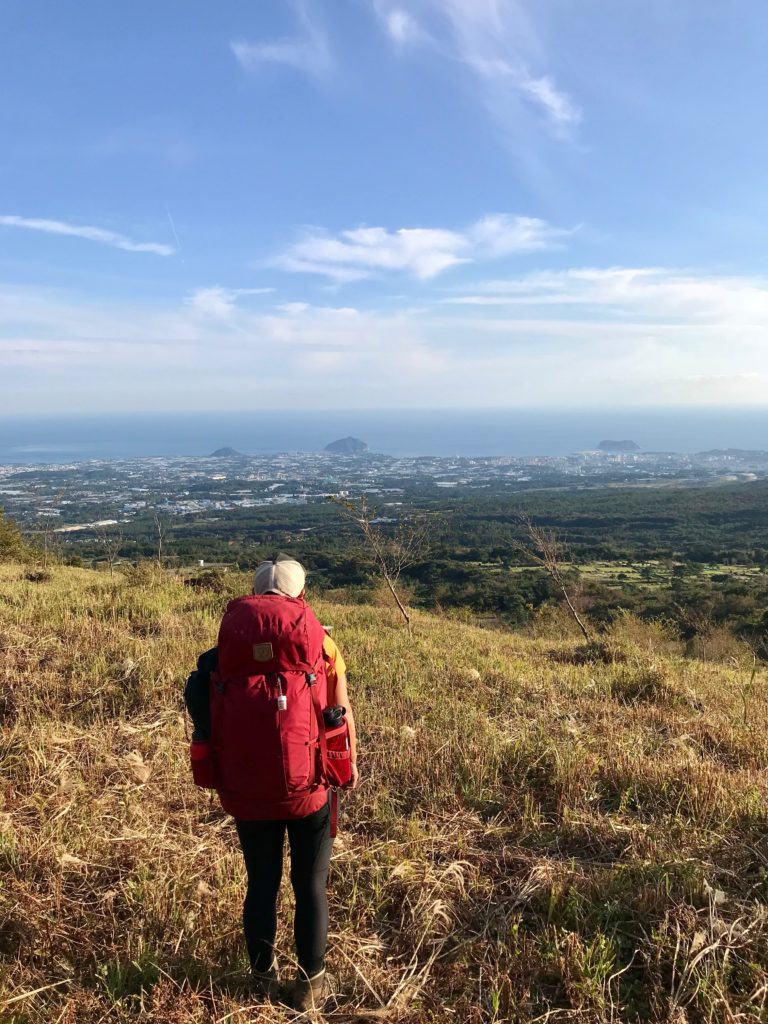 Hiker in South Korea, Fjällräven backpack