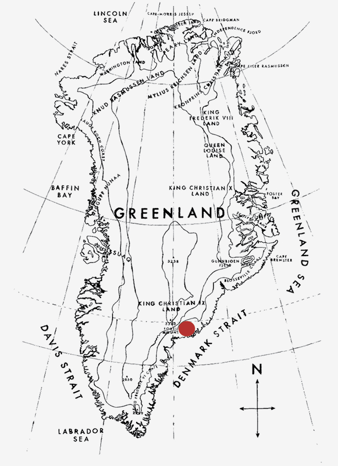 Map over Greenland
